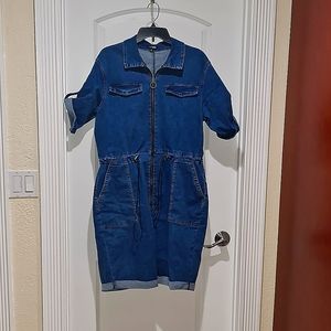 Plus size Denim Romper 1x